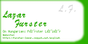 lazar furster business card
